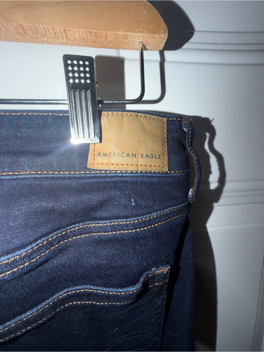 American Eagle Outfitters Wide-Leg High-Rise Jeans - Dark Indigo - Picture 8 of 8